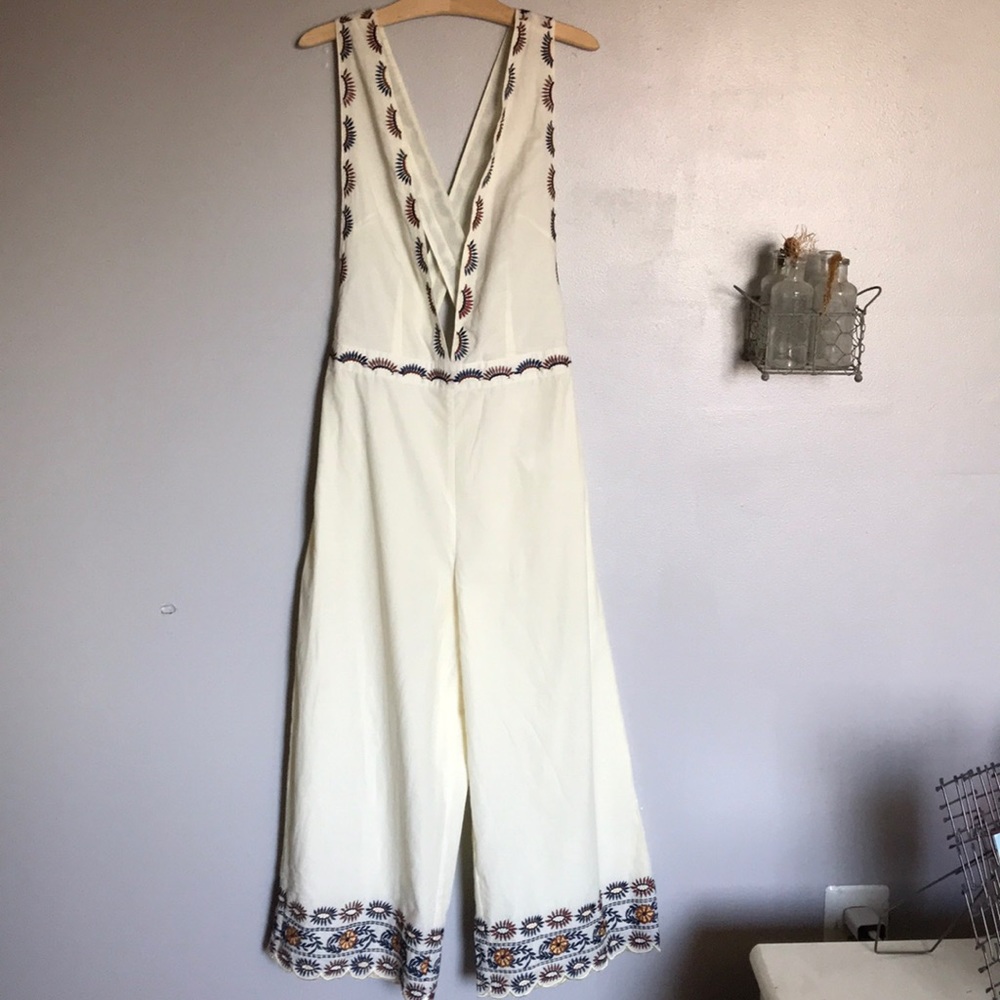 Ivory embroidered jumper with cross back